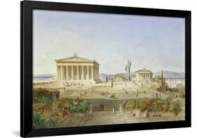 The Acropolis of Athens in the Time of Pericles 444 BC. 1851-Ludwig Lange-Framed Giclee Print