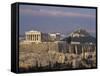 The Acropolis, Unesco World Heritage Site, and Lykabettos Hill, Athens, Greece-Roy Rainford-Framed Stretched Canvas