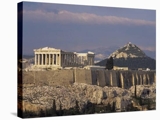 The Acropolis, Unesco World Heritage Site, and Lykabettos Hill, Athens, Greece-Roy Rainford-Stretched Canvas