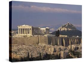 The Acropolis, Unesco World Heritage Site, and Lykabettos Hill, Athens, Greece-Roy Rainford-Stretched Canvas