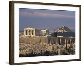 The Acropolis, Unesco World Heritage Site, and Lykabettos Hill, Athens, Greece-Roy Rainford-Framed Photographic Print