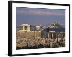 The Acropolis, Unesco World Heritage Site, and Lykabettos Hill, Athens, Greece-Roy Rainford-Framed Photographic Print