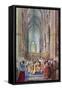 The Act of Crowning, George VI's Coronation Ceremony, Westminster Abbey, London, 12 May 1937-Henry Charles Brewer-Framed Stretched Canvas