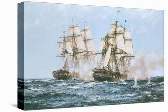 The Action Between the Java and Constitution-Montague Dawson-Stretched Canvas