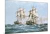 The Action Between the Java and Constitution-Montague Dawson-Mounted Art Print