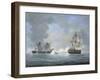 The Action Between U.S and the British 'Macedonian' Frigate Off the Canary Islands on Oct 25, 1812-Richard Willis-Framed Giclee Print