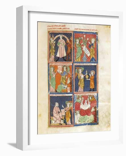 The Actions of the Angels and the Devil, Miniature from Breviary of Love-Mathys Schoevaerdts-Framed Giclee Print