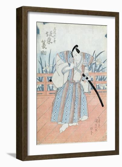 The Actor Bando Tokuke as Takahastu Yajuro, a Samurai-Utagawa Kunisada-Framed Giclee Print