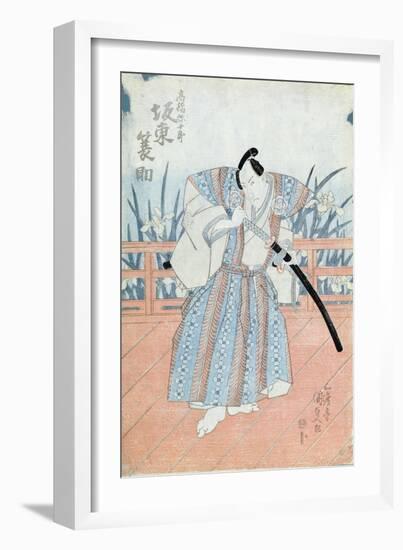 The Actor Bando Tokuke as Takahastu Yajuro, a Samurai-Utagawa Kunisada-Framed Giclee Print