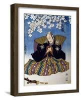 The Actor Ebiro Playing Saisaki Iganomori the Samurai, 1839-Utagawa Kunisada-Framed Giclee Print