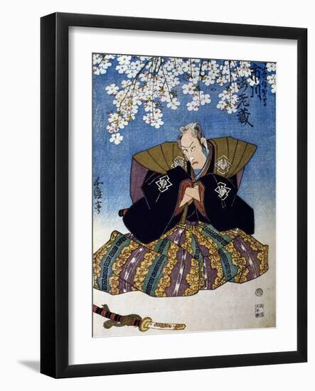 The Actor Ebiro Playing Saisaki Iganomori the Samurai, 1839-Utagawa Kunisada-Framed Giclee Print