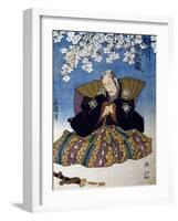 The Actor Ebiro Playing Saisaki Iganomori the Samurai, 1839-Utagawa Kunisada-Framed Giclee Print