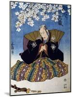 The Actor Ebiro Playing Saisaki Iganomori the Samurai, 1839-Utagawa Kunisada-Mounted Giclee Print