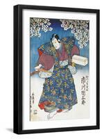 The Actor Ichikawa Dan Saburo Playing the Samurai Minbu Katsuragi, 1839-Utagawa Kunisada-Framed Giclee Print