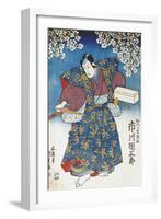 The Actor Ichikawa Dan Saburo Playing the Samurai Minbu Katsuragi, 1839-Utagawa Kunisada-Framed Giclee Print