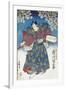 The Actor Ichikawa Dan Saburo Playing the Samurai Minbu Katsuragi, 1839-Utagawa Kunisada-Framed Giclee Print