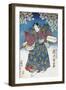 The Actor Ichikawa Dan Saburo Playing the Samurai Minbu Katsuragi, 1839-Utagawa Kunisada-Framed Premium Giclee Print