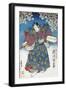 The Actor Ichikawa Dan Saburo Playing the Samurai Minbu Katsuragi, 1839-Utagawa Kunisada-Framed Premium Giclee Print