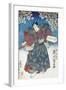 The Actor Ichikawa Dan Saburo Playing the Samurai Minbu Katsuragi, 1839-Utagawa Kunisada-Framed Giclee Print