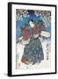 The Actor Ichikawa Dan Saburo Playing the Samurai Minbu Katsuragi, 1839-Utagawa Kunisada-Framed Giclee Print