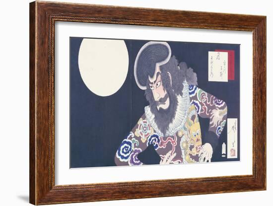 The Actor Ichikawa Danjuro IX in the Role of the Pirate Kezori Kuemon-Tsukioka Kinzaburo Yoshitoshi-Framed Giclee Print