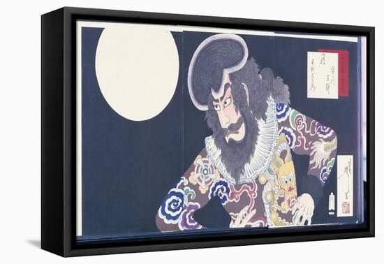 The Actor Ichikawa Danjuro Ix in the Role of the Pirate Kezori Kuemon-Tsukioka Kinzaburo Yoshitoshi-Framed Stretched Canvas