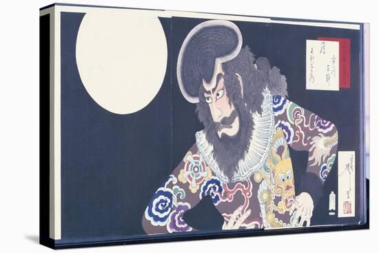 The Actor Ichikawa Danjuro Ix in the Role of the Pirate Kezori Kuemon-Tsukioka Kinzaburo Yoshitoshi-Stretched Canvas