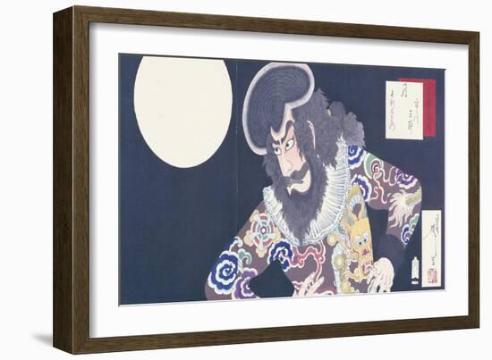 The Actor Ichikawa Danjuro IX in the Role of the Pirate Kezori Kuemon-Tsukioka Kinzaburo Yoshitoshi-Framed Giclee Print