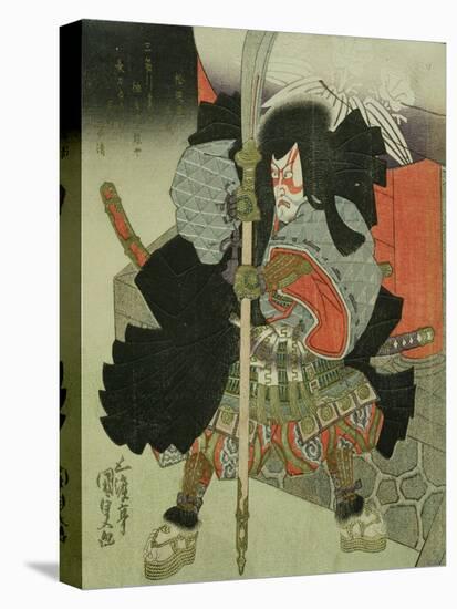 The Actor Ichikawa Danjuro VII as a Samurai Warrior-Utagawa Kunisada-Stretched Canvas