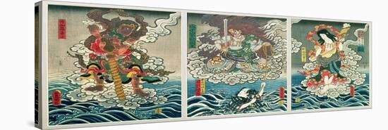 The Actor Ichikawa Ebizo V as the Deity Fudo Myoo Rescuing Ichikawa Danjuro VIII, c.1850-Utagawa Kunisada-Stretched Canvas