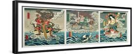 The Actor Ichikawa Ebizo V as the Deity Fudo Myoo Rescuing Ichikawa Danjuro VIII, c.1850-Utagawa Kunisada-Framed Giclee Print