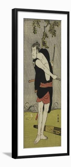 The Actor Ichikawa Komazo II as Ono Sadakuro in the Play Chuko Ryogoku Ori, C.1790-Katsukawa Shun'ei-Framed Giclee Print