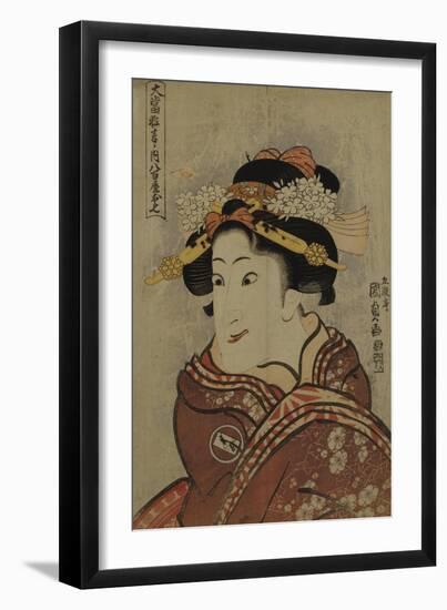 The Actor Iwai Hanshiro V as Yaoya Oshici, circa 1815-Utagawa Kunisada-Framed Giclee Print