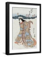 The Actor Iwai Shijaku in the Role of Kikunomae, Japanese Wood-Cut Print-Lantern Press-Framed Art Print