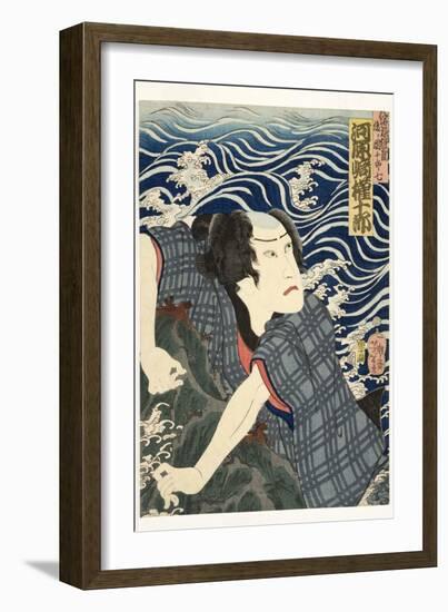 The Actor Kawarazaki Gonjuro I as Ukiyo Inosuke, Later Danjuro Vii, 1862-Tsukioka Yoshitoshi-Framed Giclee Print