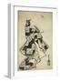 The Actor Nakamura Gentaro as a woman playing battledore and shuttlecock, c.1704-Torii Kiyomasu I-Framed Giclee Print