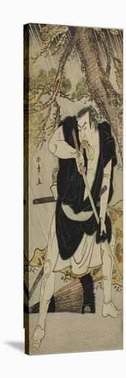The Actor Nakamura Nakazo I as Ono Sadakuro in the Play Kanadehon Chushingura, C.1783-Katsukawa Shunsho-Stretched Canvas