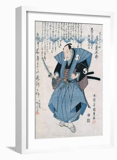 The Actor Onoe Kikugoro III in the Role of Oboshi Yuranosuke-Utagawa Toyokuni-Framed Giclee Print