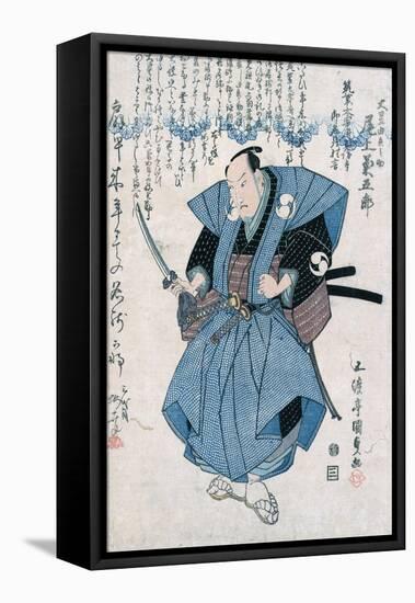 The Actor Onoe Kikugoro III in the Role of Oboshi Yuranosuke-Utagawa Toyokuni-Framed Stretched Canvas