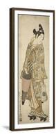 The Actor Sanogawa Ichimatsu I as a young man holding an umbrella and a lantern, c.1748-Ishikawa Toyonobu-Framed Premium Giclee Print