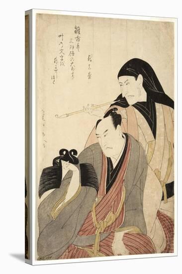 The Actors Ichikawa Ebizo (Danjuro V) and Arashi Hinasuke Ii, 1800-Utagawa Toyokuni-Stretched Canvas