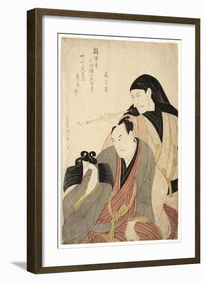 The Actors Ichikawa Ebizo (Danjuro V) and Arashi Hinasuke Ii, 1800-Utagawa Toyokuni-Framed Giclee Print