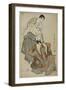 The Actors Ichikawa Yaozo III as Fuwa Banzaemon and Sakata Hangoro Lll as Kosodate Kannonbo, 1794-Toshusai Sharaku-Framed Giclee Print