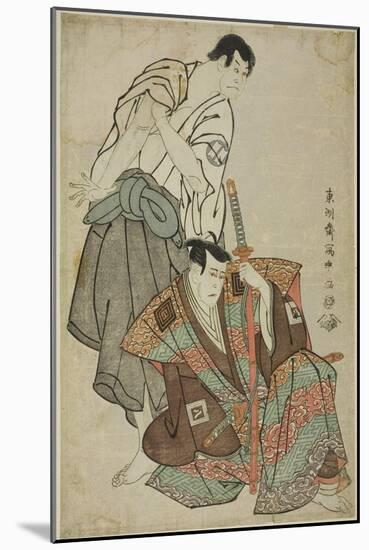 The Actors Ichikawa Yaozo III as Fuwa Banzaemon and Sakata Hangoro Lll as Kosodate Kannonbo, 1794-Toshusai Sharaku-Mounted Giclee Print