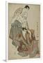 The Actors Ichikawa Yaozo III as Fuwa Banzaemon and Sakata Hangoro Lll as Kosodate Kannonbo, 1794-Toshusai Sharaku-Framed Giclee Print