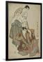 The Actors Ichikawa Yaozo III as Fuwa Banzaemon and Sakata Hangoro Lll as Kosodate Kannonbo, 1794-Toshusai Sharaku-Framed Giclee Print