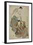 The Actors Ichikawa Yaozo III as Fuwa Banzaemon and Sakata Hangoro Lll as Kosodate Kannonbo, 1794-Toshusai Sharaku-Framed Giclee Print