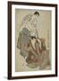 The Actors Ichikawa Yaozo III as Fuwa Banzaemon and Sakata Hangoro Lll as Kosodate Kannonbo, 1794-Toshusai Sharaku-Framed Giclee Print