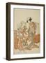 The Actors Ichimura Uzaemon Ix (Left) and Nakamura Tomijuro I-Katsukawa Shunsho-Framed Giclee Print