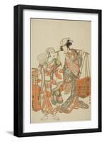 The Actors Ichimura Uzaemon Ix (Left) and Nakamura Tomijuro I-Katsukawa Shunsho-Framed Giclee Print